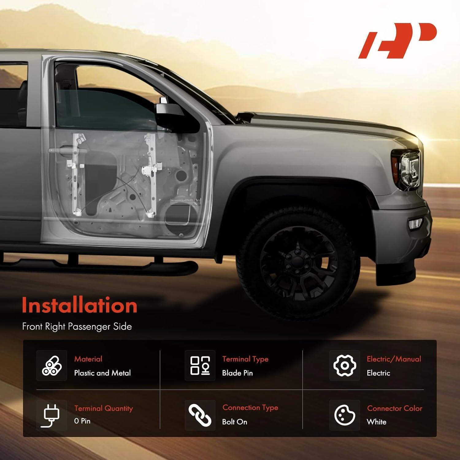 A-Premium Power Window Regulator without Motor for Dodge Avenger 2008-2010 Sedan Front Right Passenger Side image number 4