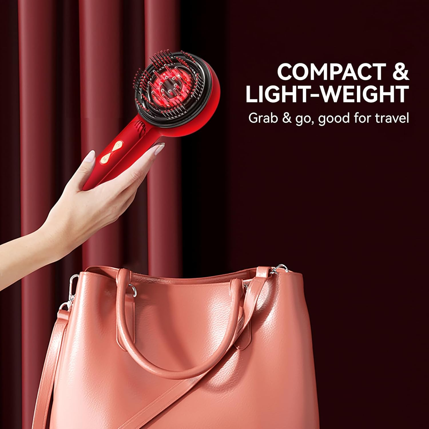 Cordless Electric Scalp Massager with Red Light & Hair Oil Applicator, Waterproof, Scalp Massager Brush Multi-Functional Shiatsu Hair Brush for Scalp, Hair, Head, Muscle Relax image number 3