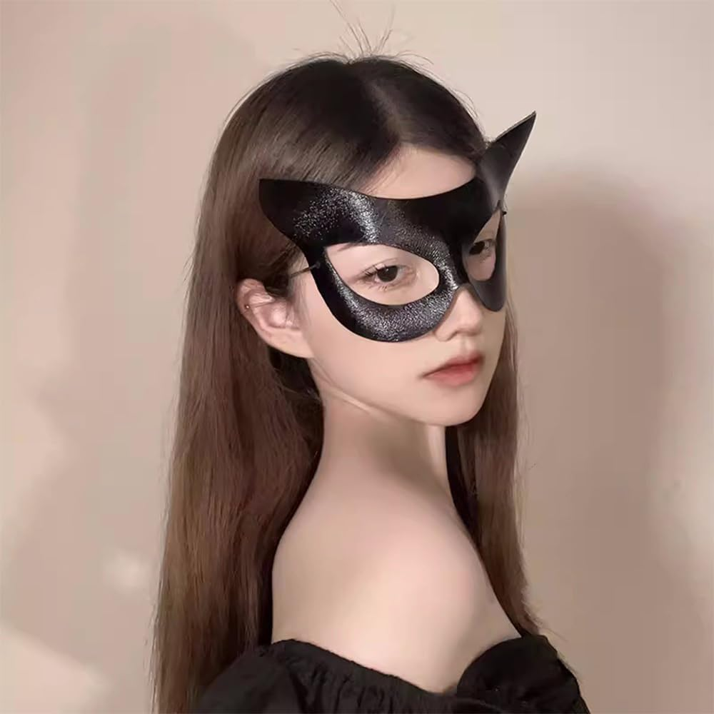 Cat Woman Mask Bastet Mask for Women Halloween Costume Superhero Accessories Eye Cosplay Masquerade Party Sexy Girls Adult