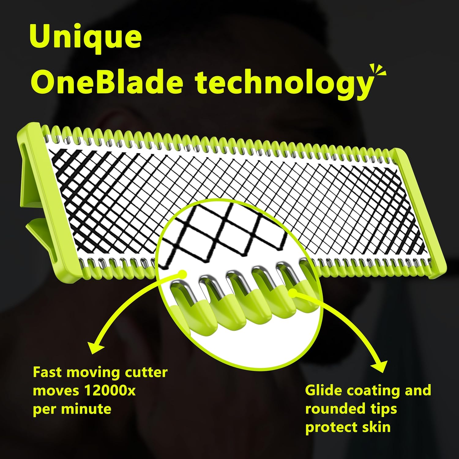 Oneblade 360 Blades for Philips,Genuine Replacement Blades for Oneblade Electric Shaver and Trimmer,Durable Stainless Steel, Trim, Edge and Shave,1 Pack, QP430/60 image number 1