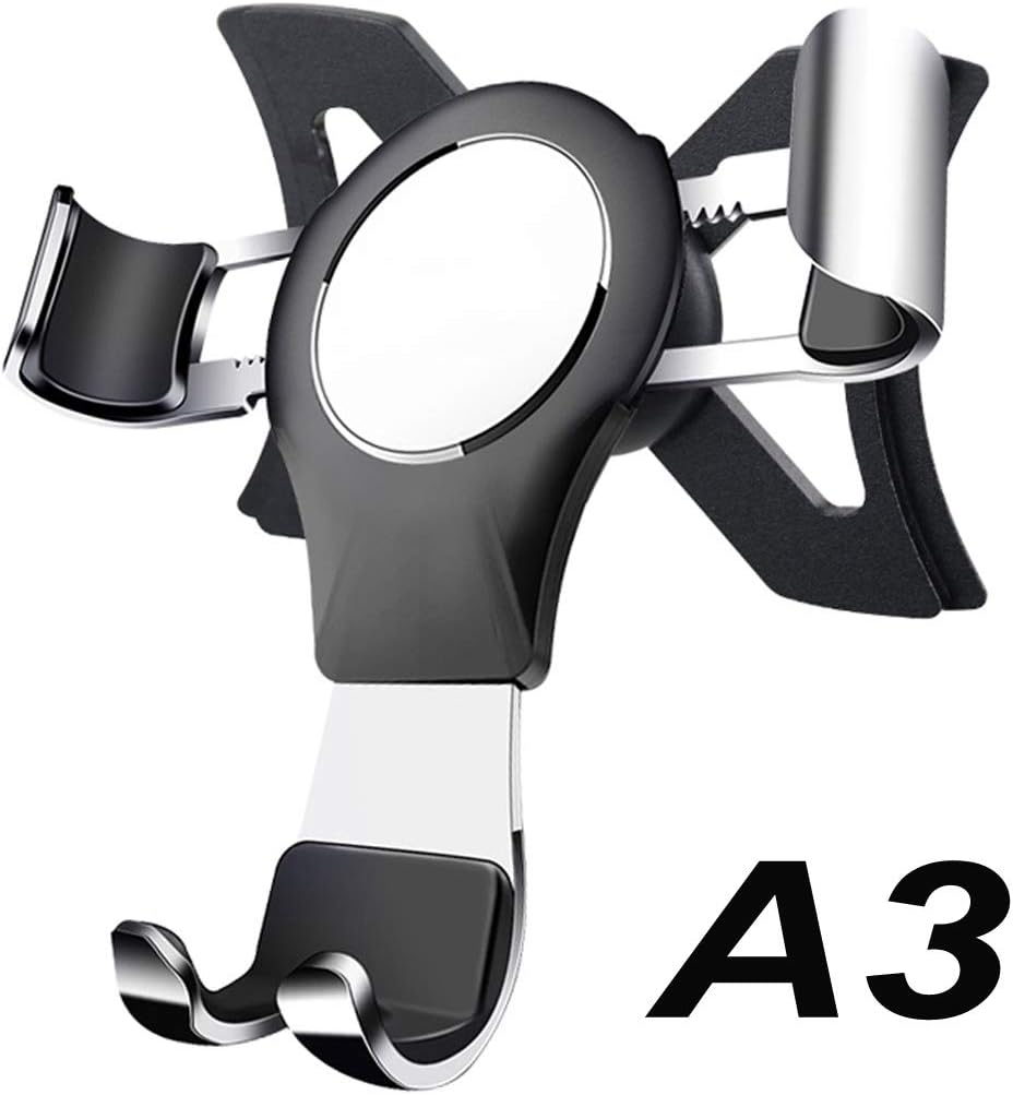 Phone Holder for Audi A3, 360&deg; Rotation Gravity Auto Lock Stable No Jitter Easy Mount Aluminum Alloy Vehicle Mobile Phone Stand Mount for Audi A3 / S3 2014-2019