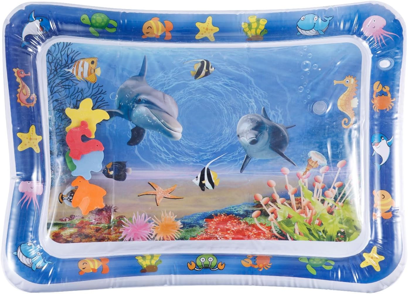 Gosknor Cat Water Play Mat, 25.59X19.69 Inch Kitty Sensory Water Mat Cool Comfort Pet Water Play Fun Water Sensory Bed Pad Toy for Dog Cat Pet Water Play Alone image number 3