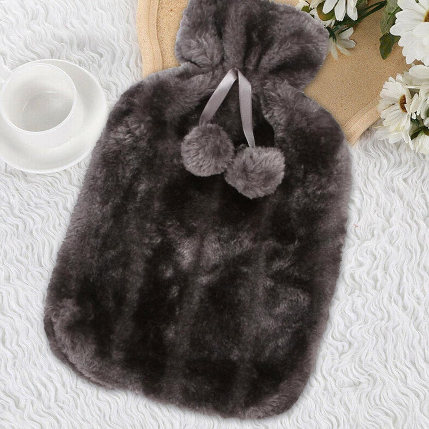 Water Bottle Softcover,2 Liter Ultra Soft Faux Plush Fur Hot Water Bottle Cover - Hot Water Bottle Cloth Helps Relieve Muscle Aches Menstrual Cramps 6-8 Hours to Keep Warm Helves image number 4