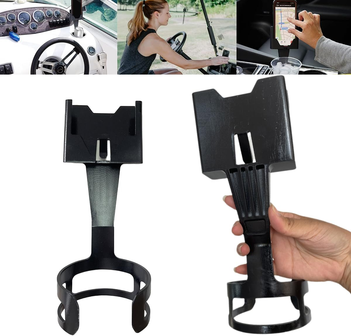 AIMALL Adjustable Car Cup Phone Holder - Universal 360 Degree Rotating Cell Phone Mount, 3.74 X 9.84 Inches, Black image number 6