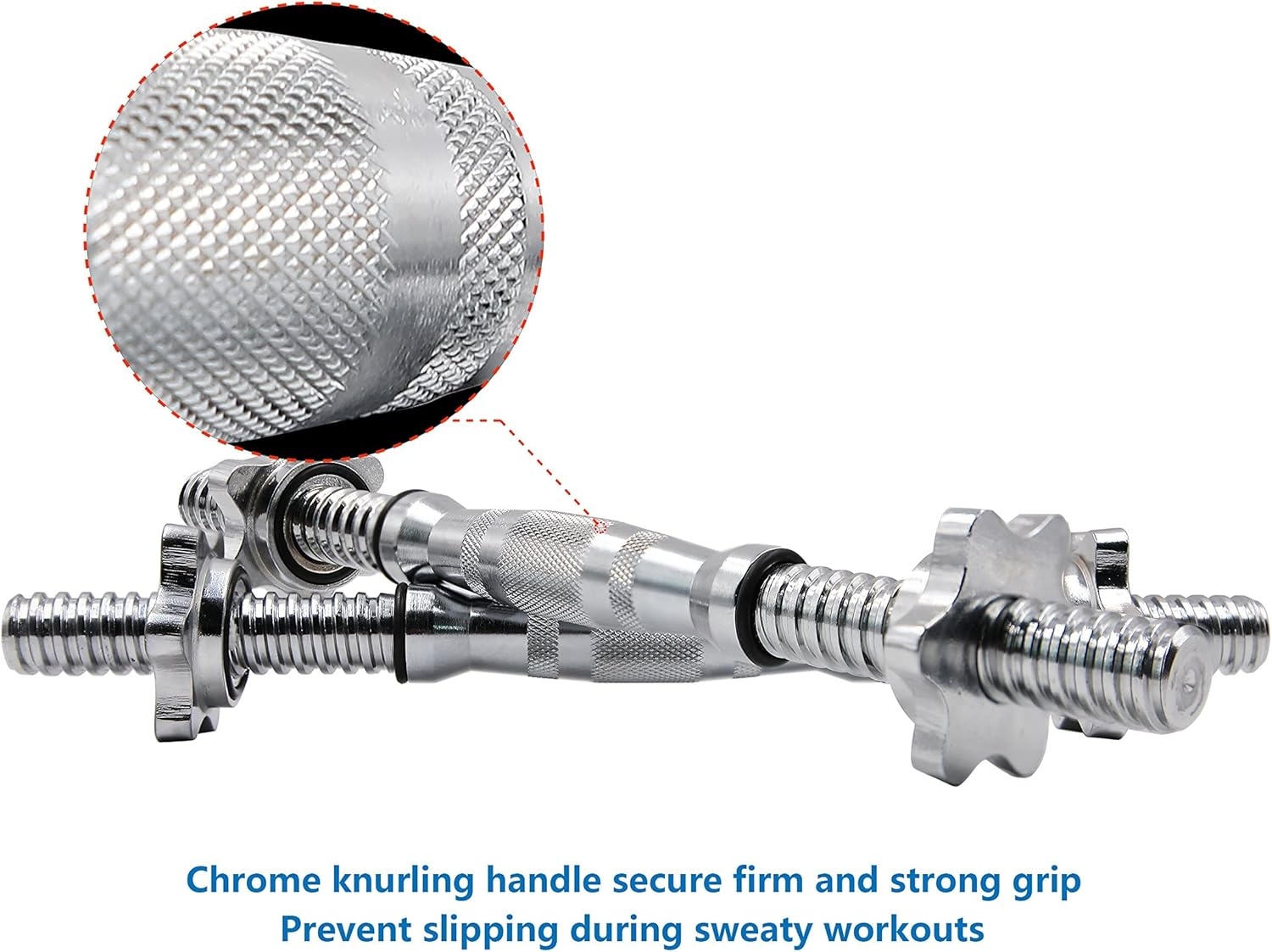 PROIRON Dumbbell Bar 14 Inches Spinlock Dumbbell Handles Standard 1&rdquo; Weight Bar (Pair with 4 Metal Spinlock Collars) image number 6