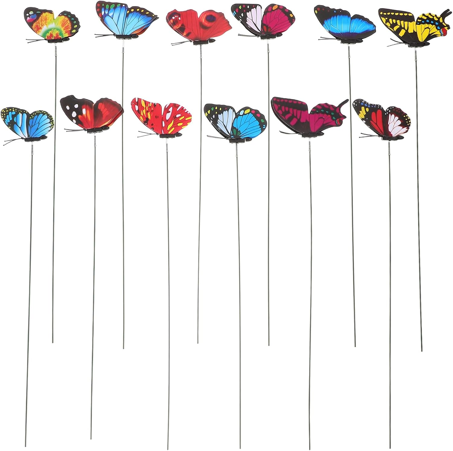 Kisangel 12Pcs Yard Artificial Butterfly Stakes Waterproof Butterflies Decoration for Christmas Butterfly Garden Stakes Decorative Plants Decor Chritmas Decor 3D Outdoor Ornaments image number 4