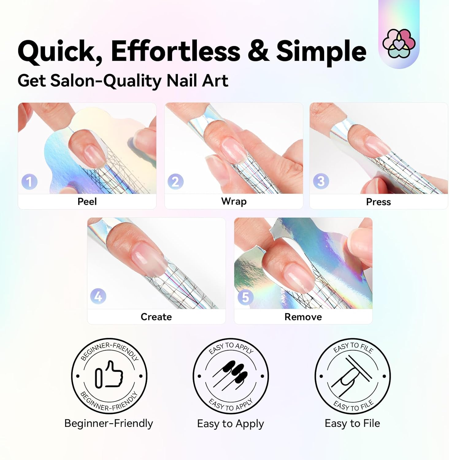 SAVILAND Long Length Nail Forms: 100Pcs Professional Poly Gel Nail Forms Sturdy Nail Extension Forms Paper Nail Forms Self-Adhesive Nail Model Stencils for Acrylic Nails Builder Nail Gel Nail Art image number 4