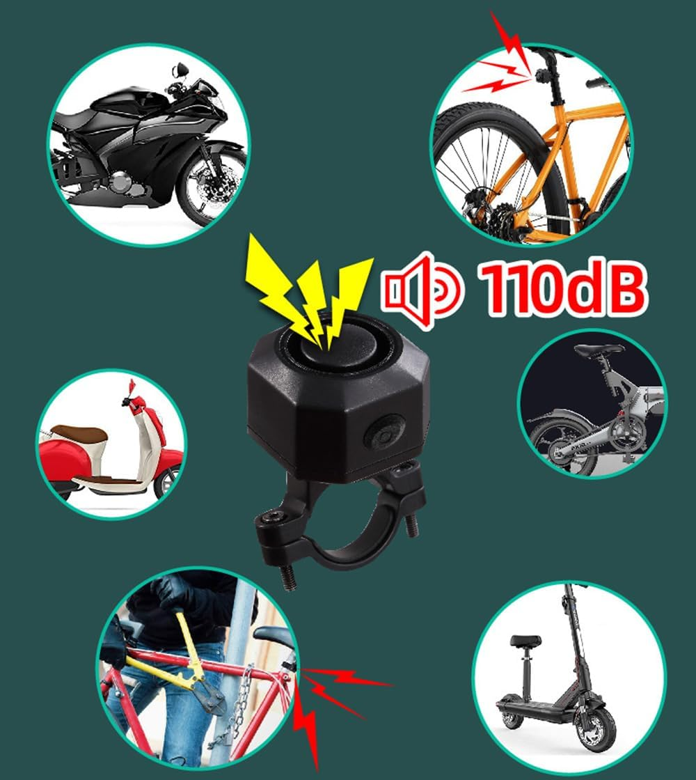 Meichoon Bike Alarm Rechargeable Wireless Vibration Motion Sensor Waterproof with Remote Control Anti-Theft Burglar System 110Db for Bicycle Motorcycle Scooter Vehicle Trailer Car image number 6