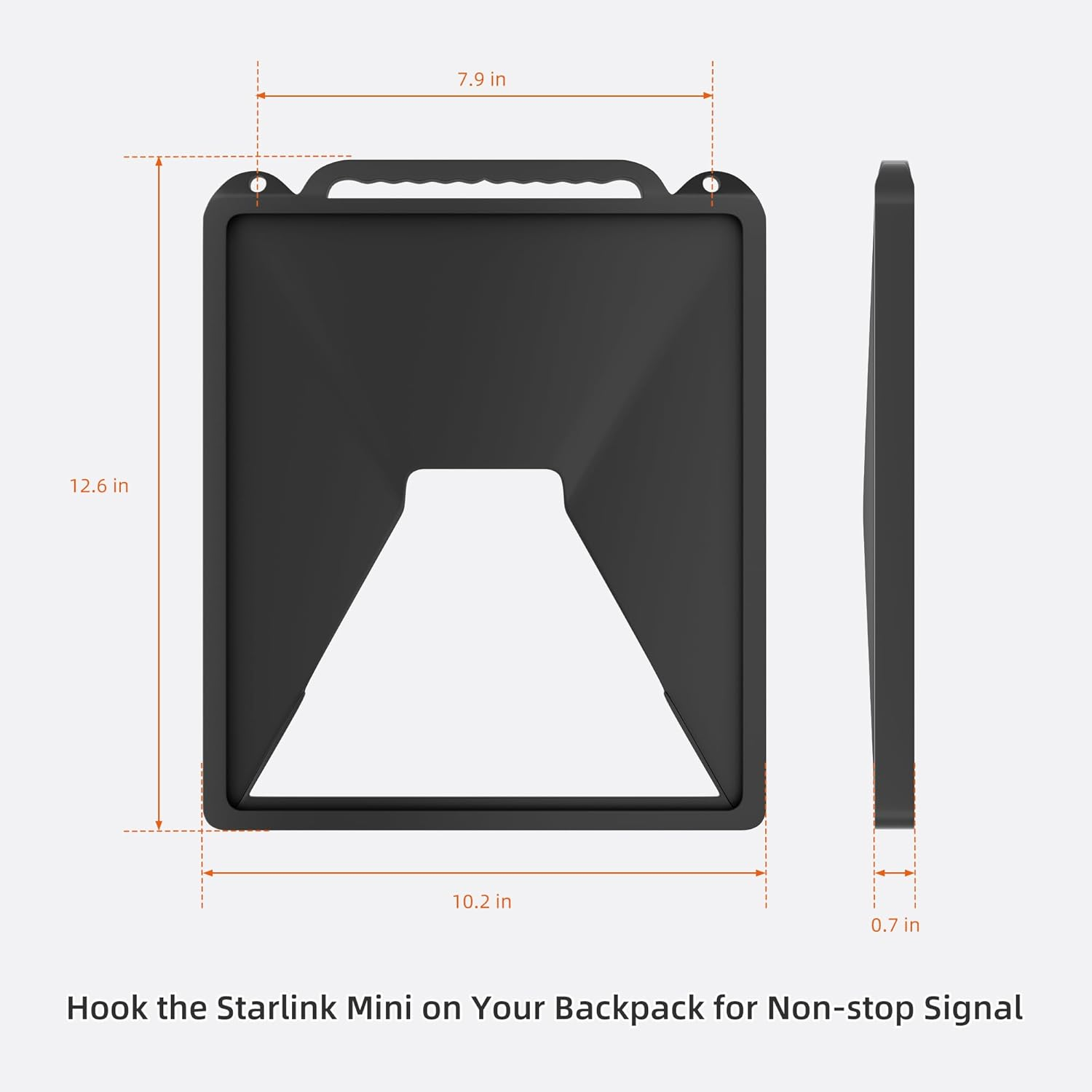 Starlink Mini Case Cover, Silicone Protector with Hook to Hang Starlink Mini on the Backpack for Non-Stop Signal Black image number 5