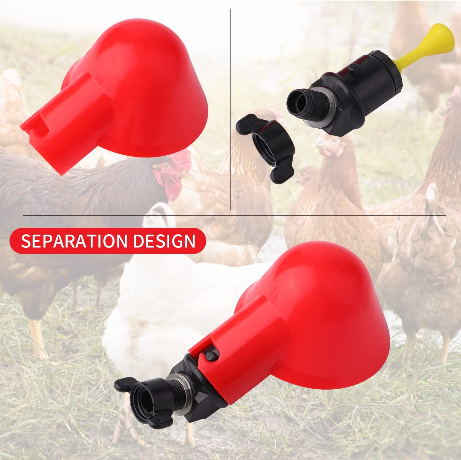 24 Packs Poultry Drinking Watering Cups for Chicken Quail Water Cups Drinker Automatic Farm