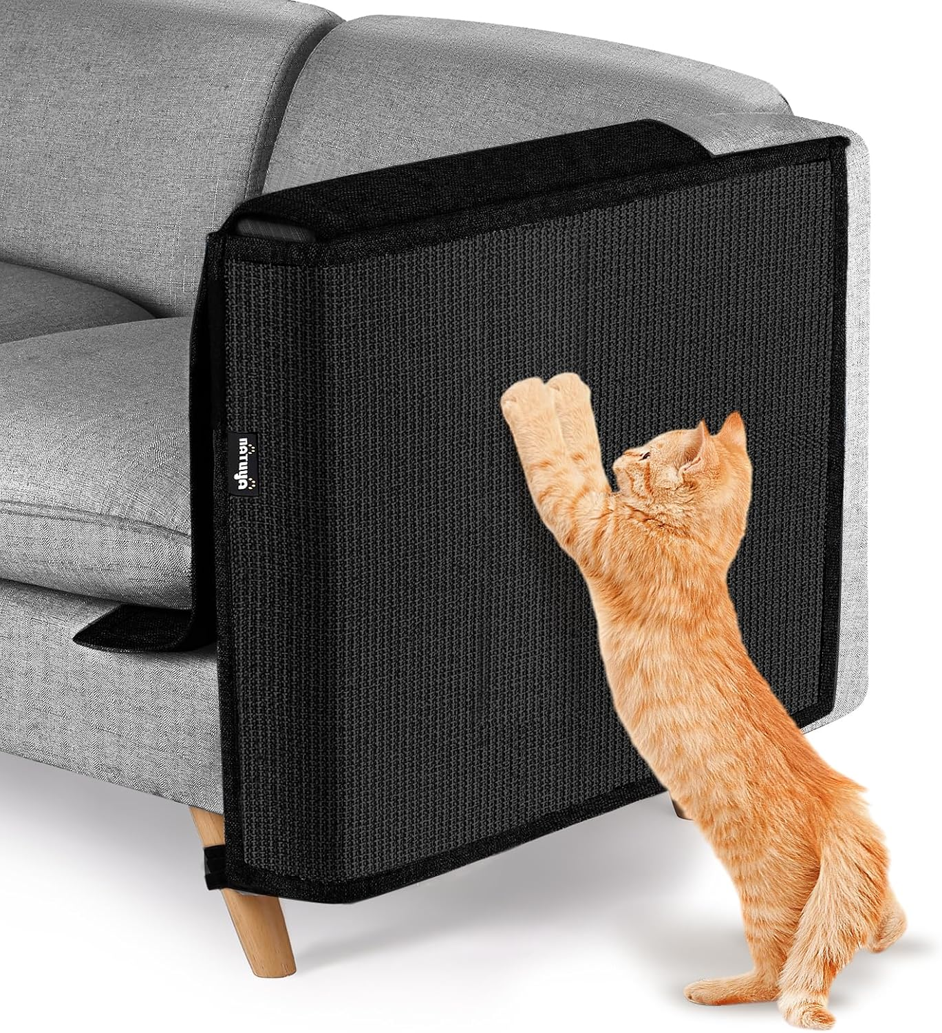 NATUYA Furniture Protectors from Cats-Cat Couch Protector Large Sisal Cat Scratching Mat-Protect Sofa Corner Cushion Chair (Sisal Armrest - Left)
