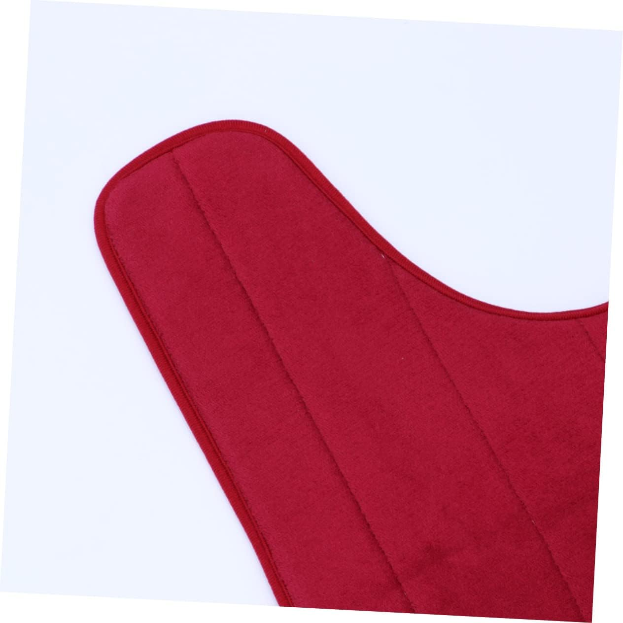 Shape Thicker Cotton Toilet Seat Pads Washable and Stretchable Universal Bathroom Accessory Wine Red Ideal for Standard Toilets image number 2