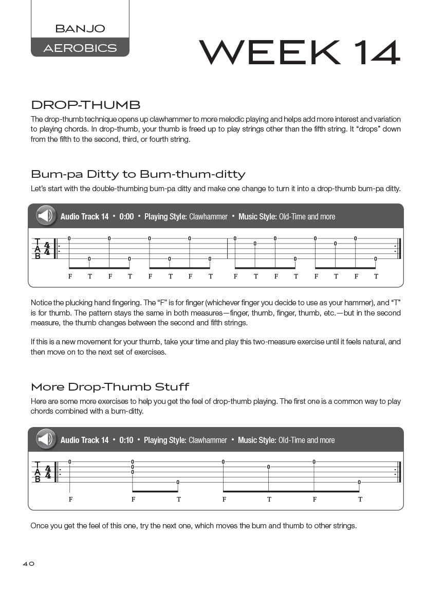 Banjo Aerobics: a 50-Week Workout Program for Developing, Improving and Maintaining Banjo Technique Bk/Online Audio image number 1