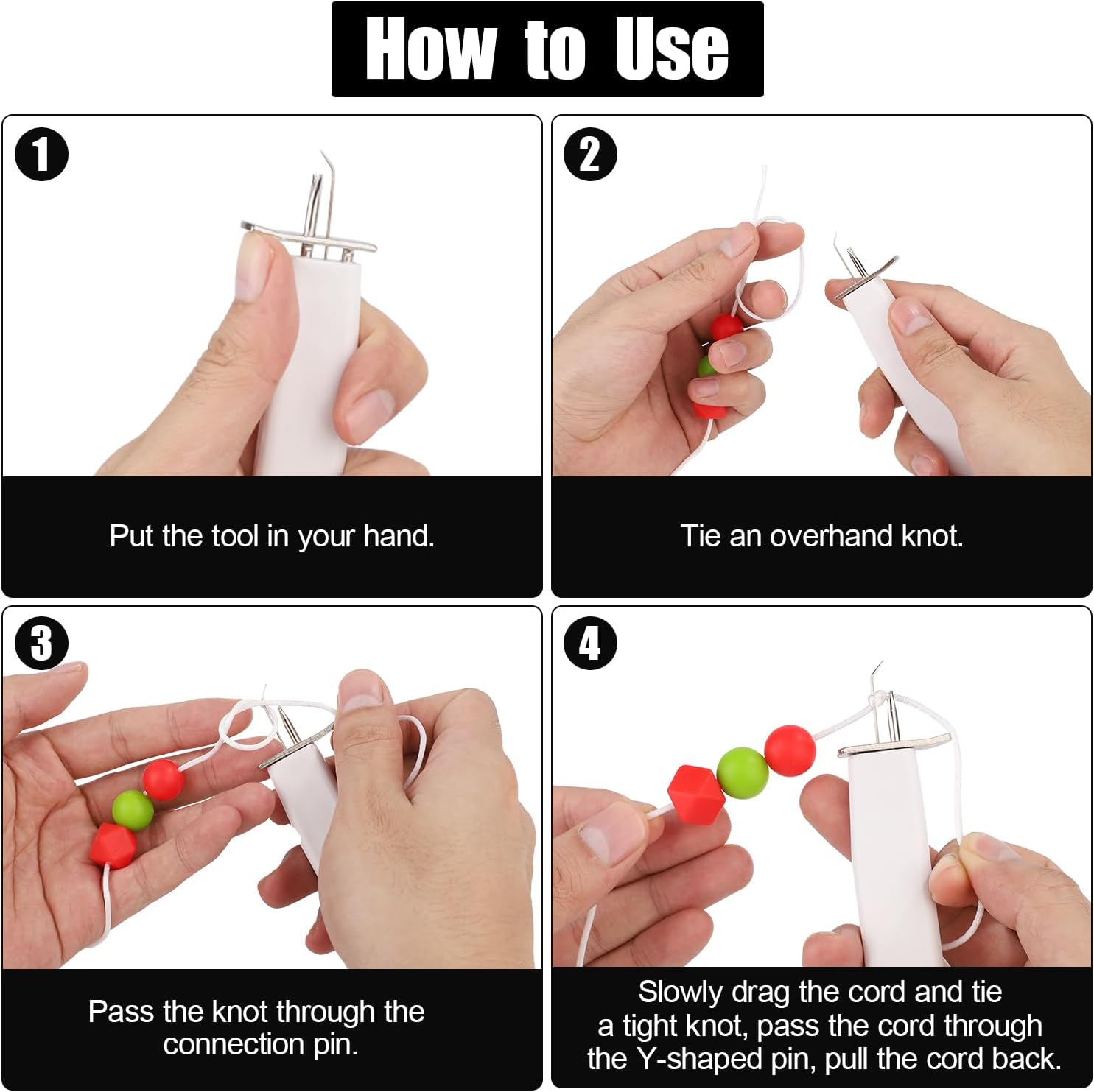 NQEUEPN Bead Knotting Tool, Bead String Knotting Tool for Jewelry Making Bead Knotter Tool for Safety Knots Beading Tool Supplies for Jewelry DIY Bracelet Necklace Pearl String (White) image number 4