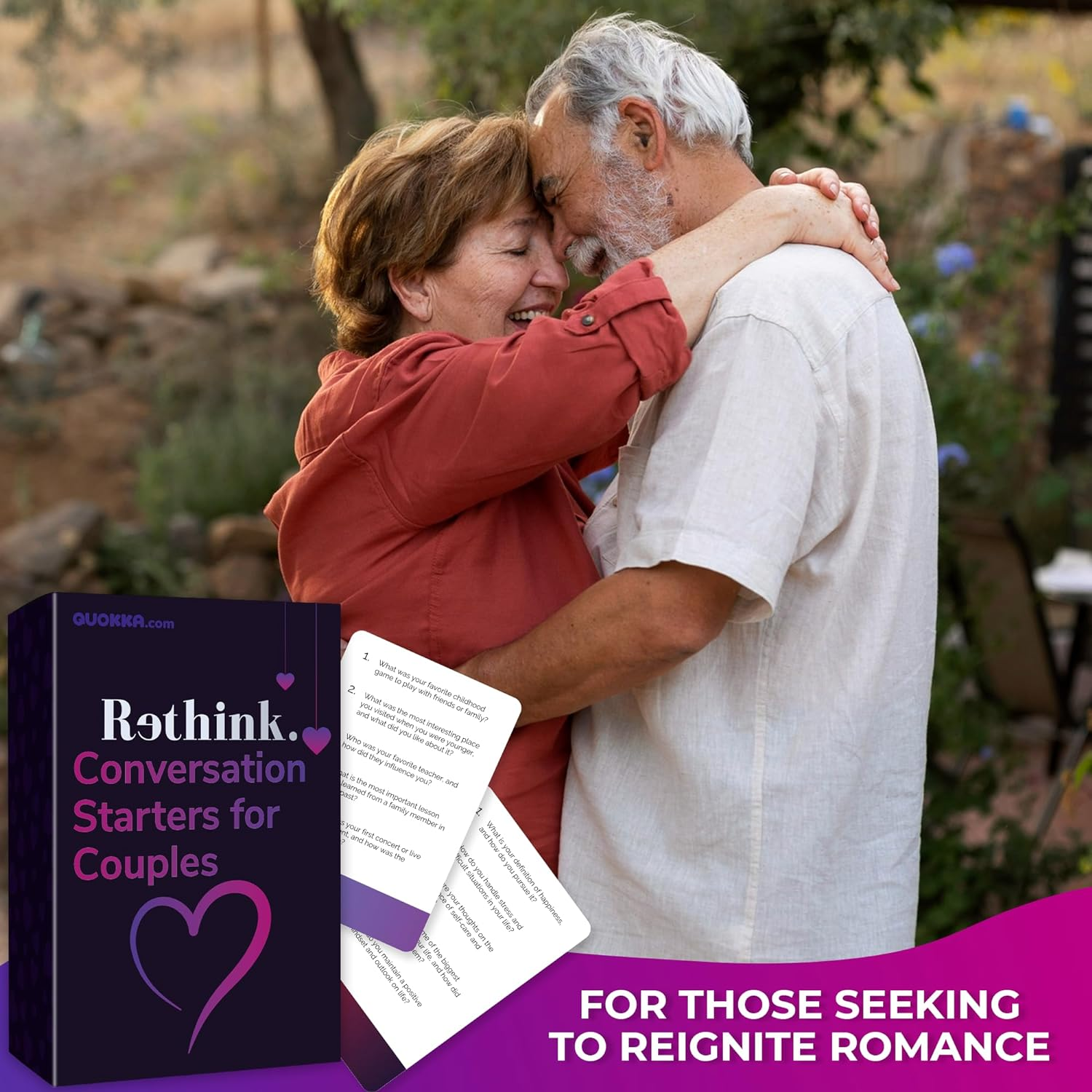 QUOKKA Conversation Cards for Couples Game - Know Me Better Questions for Couples - Wedding Gift | Relationship Connection - Date Night Cards for Married Husband & Wife