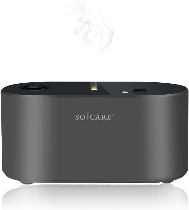 SOICARE Cordless Rechargeable Waterless Diffuser for Essential Oils, Battery Operated Wireless Portable Nebulizing Essential Oil Diffuser, Scent Diffuser for Home,Room,Office, Hotel Collection(Black) - Black image number 3