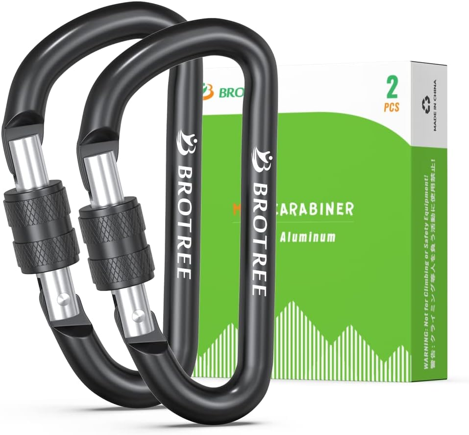Brotree Small Carabiner Clips Mini Locking Carabiner - 6Cm Aluminum D-Ring