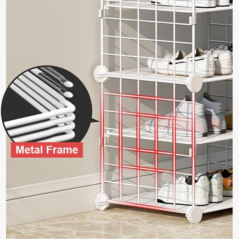 5 7 Tiers Shoe Rack Storage Organizer Shelf Stand Shelves Free Standing 20 to 28 Pair Shoe Organizer Adjustabel Fit for Boots Easy Expand (5 Tier Black) image number 6