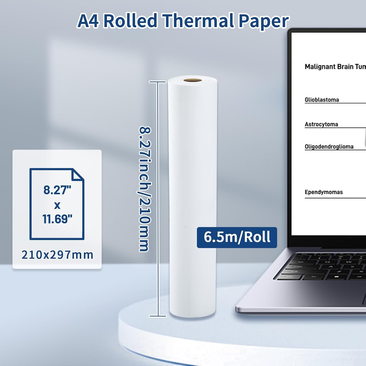 Phomemo M832 Thermal Printer Paper 4 Rolls, A4 Quick-Dry Thermal Roll Paper Compatible with M832 M835 M834 M833 Portable Printer image number 5