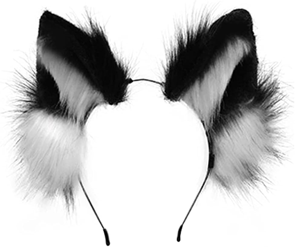 VIGVAN Handmade Wolf Fox Ears Animal Cosplay Cute Head Accessories for Halloween image number 5