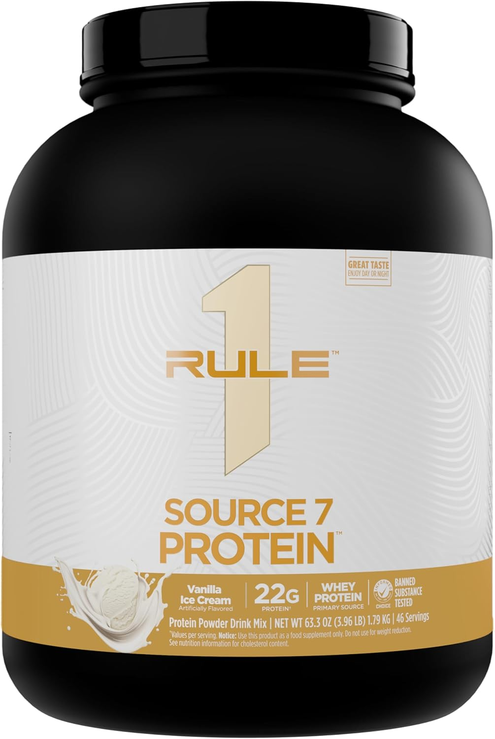 Rule 1 Source7 Multi-Source Protein Blend 4.99 Lb, Vanilla (58 Servings)