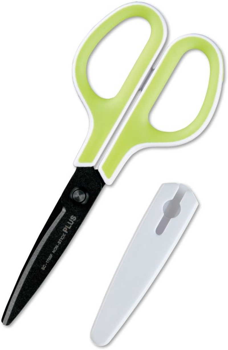 Plus Scissors SC-175SF Fit Cut Curved Fluorine Coated Memory Foam Grip White/Green 34-545 image number 5