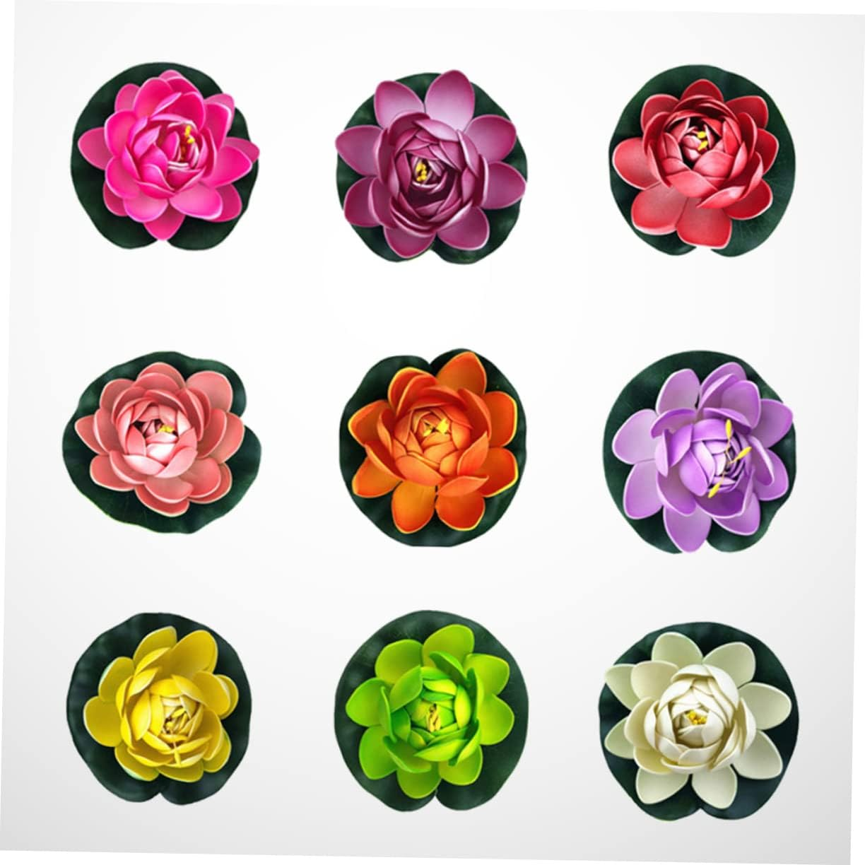 9Pcs Artificial Lotus Flower Floating Candle Water Lily Night Lamp for Pool Fish Tank Pond Simulation Floating Flowers 11Cm image number 3