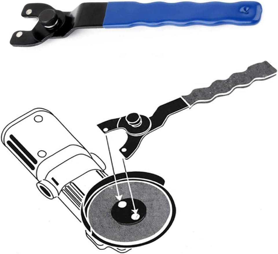 KEWAYO Grinder Wrench, Universal Adjustable Lock-Nut Pin Spanner Wrench with Non-Slip Plastic Coated Grip, Power Angle Grinder Tool for 4" 5" 6" 7" 9" Angle Grinders