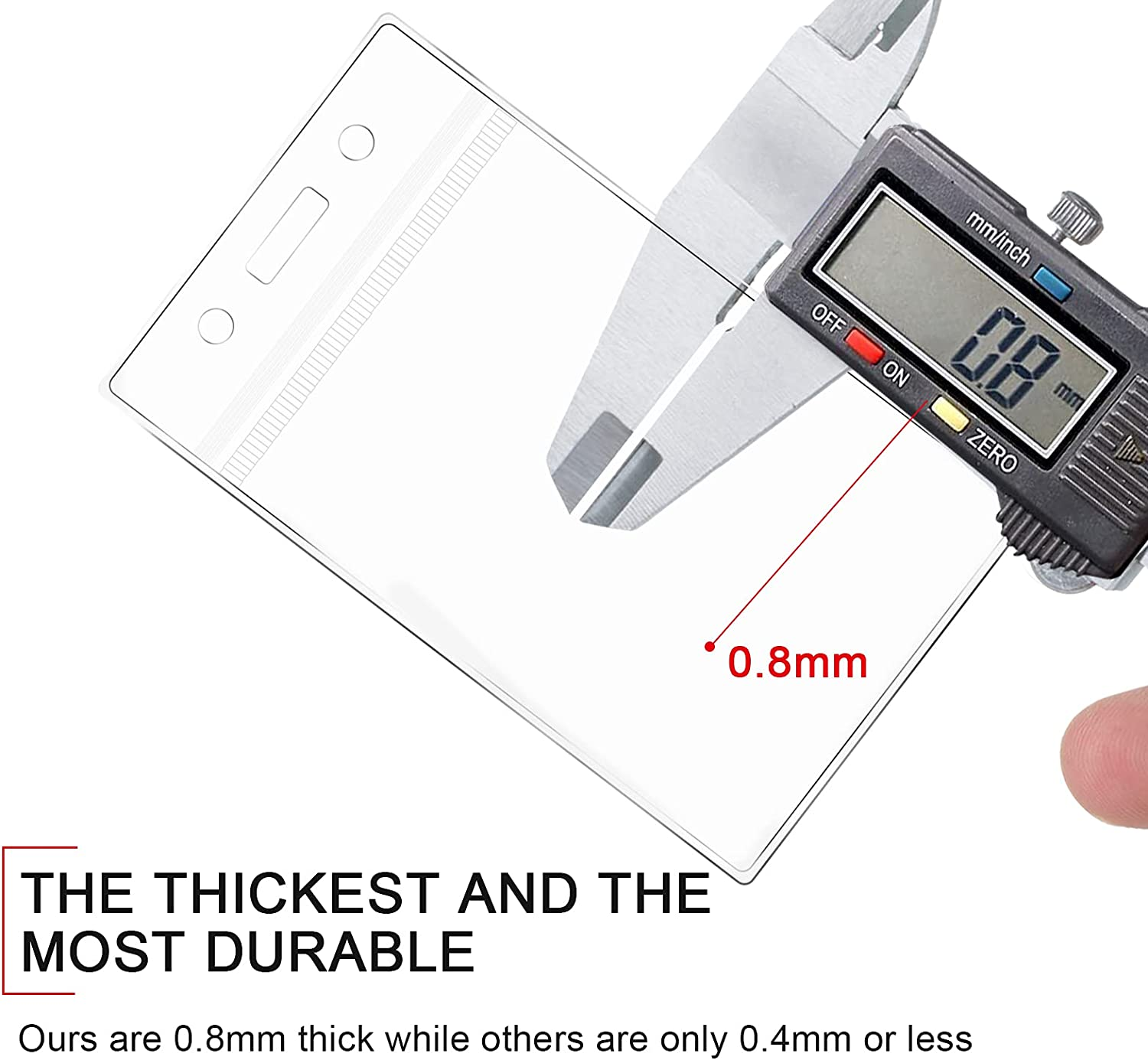 Teskyer 6 Pack Extra Thick Plastic ID Card Badge Holder, Vertical Clear Name Card Badge Holder with Waterproof Resealable Zip, 2.5" X 3.5" Inner Size