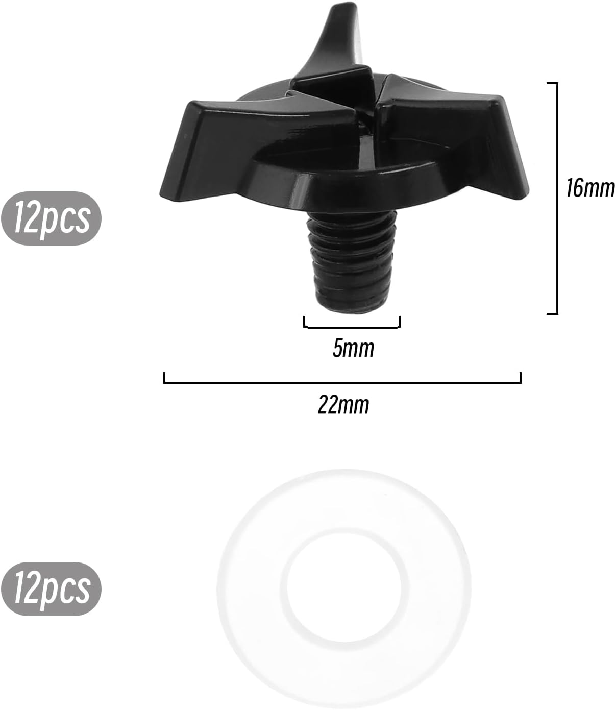 12Pcs Motorcycle Helmet Screws Plastic Fixing Screws with Washers Helmet Visor Screws Motorcycle Helmet Replacement Parts, Black image number 1