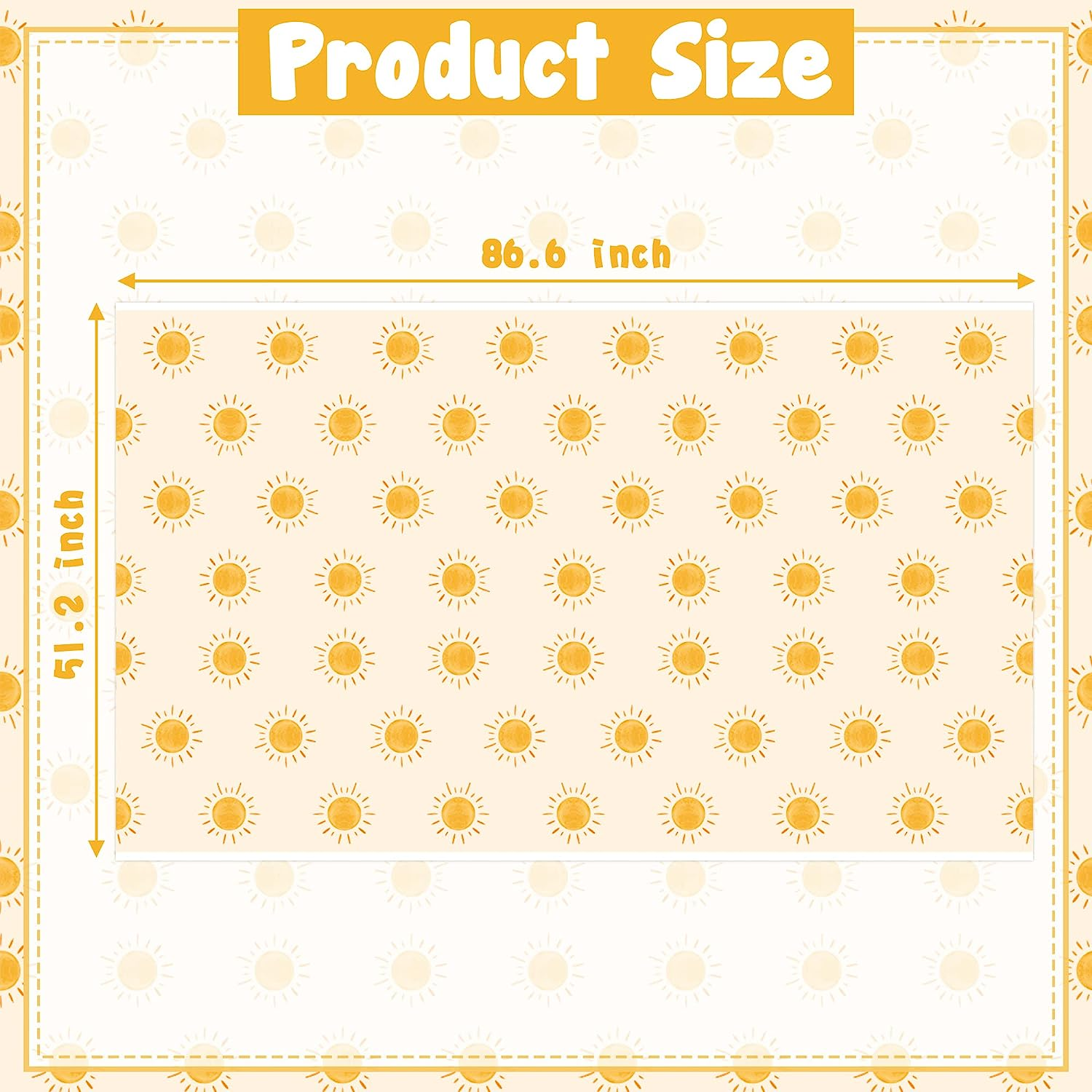 3Pcs Boho Sun Birthday Party Tablecloths Boho Hippie Sunshine Disposable Plastic Waterproof Rectangular Table Covers First Trip around the Sun Party Decorations Baby Shower Supplies image number 3