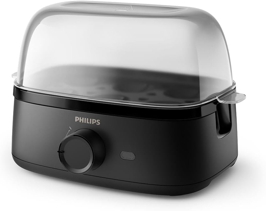 Philips Egg Cooker 3000 Series, Family Size up to 6 Eggs (Soft, Medium, Hard, Poached), Easy to Clean, Poached Tray & Egg Piercer Accessory, 400W Power, Compact Design (HD9137/90) image number 4