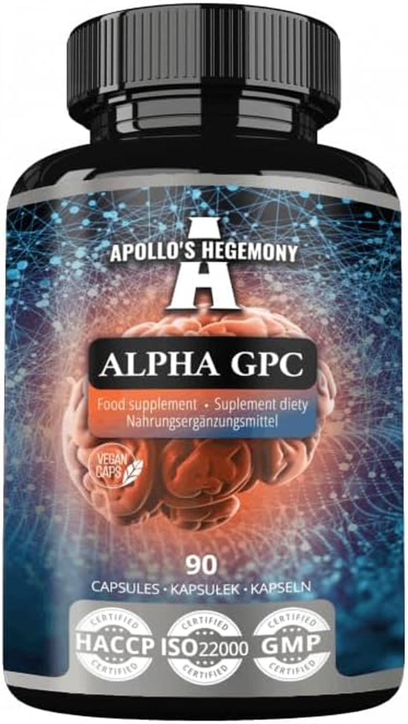 Alpha-Gpc 600Mg per Daily Dose - 90 Vegan Choline Capsules - 99% Choline Alfoscerate Dietary Supplement - Lipid Choline - Memory and Concentration Capsules - by Apollo'S Hegemony image number 5