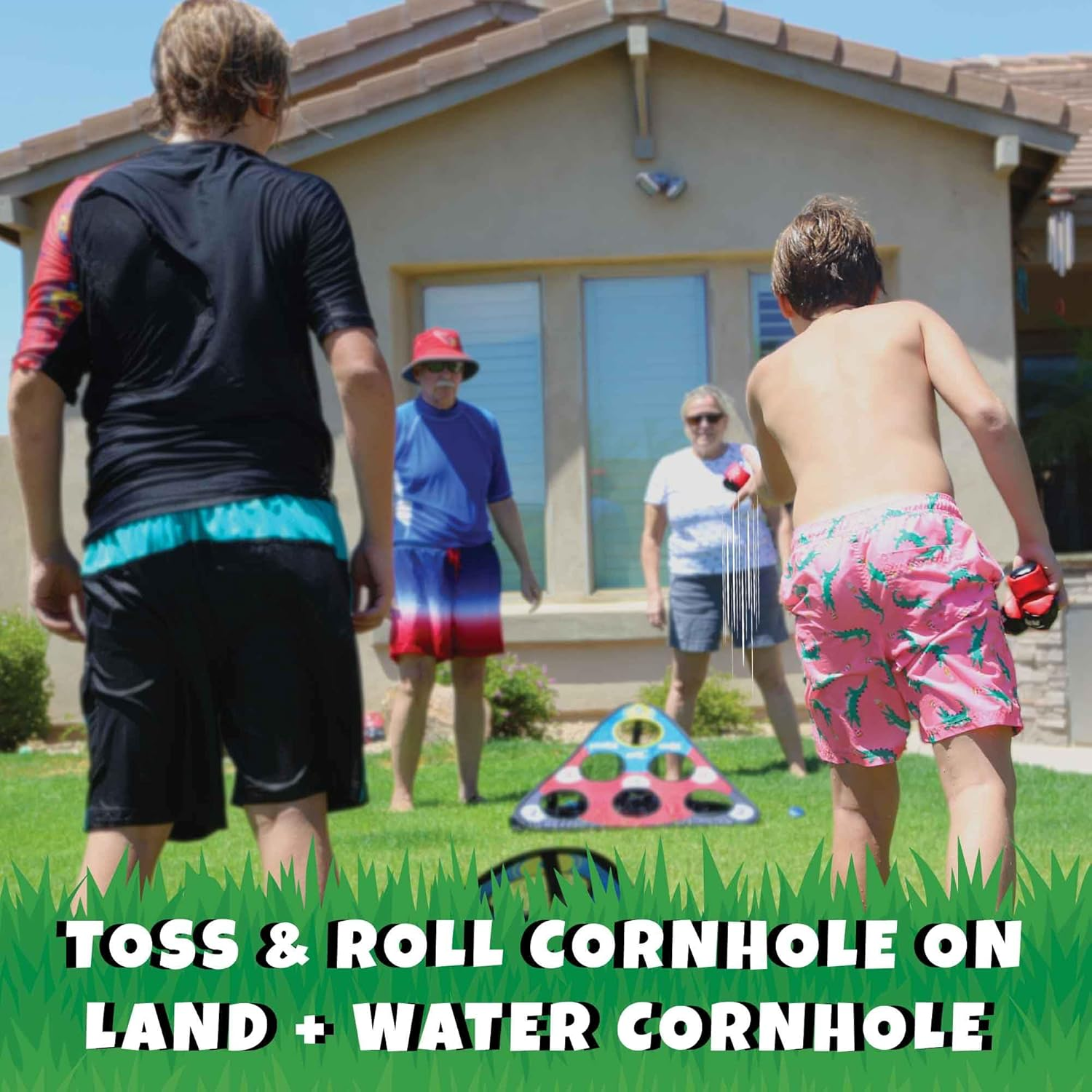 TOSS & ROLL NN' Hole - Portable Cornhole Game for Water or Land | for All Ages