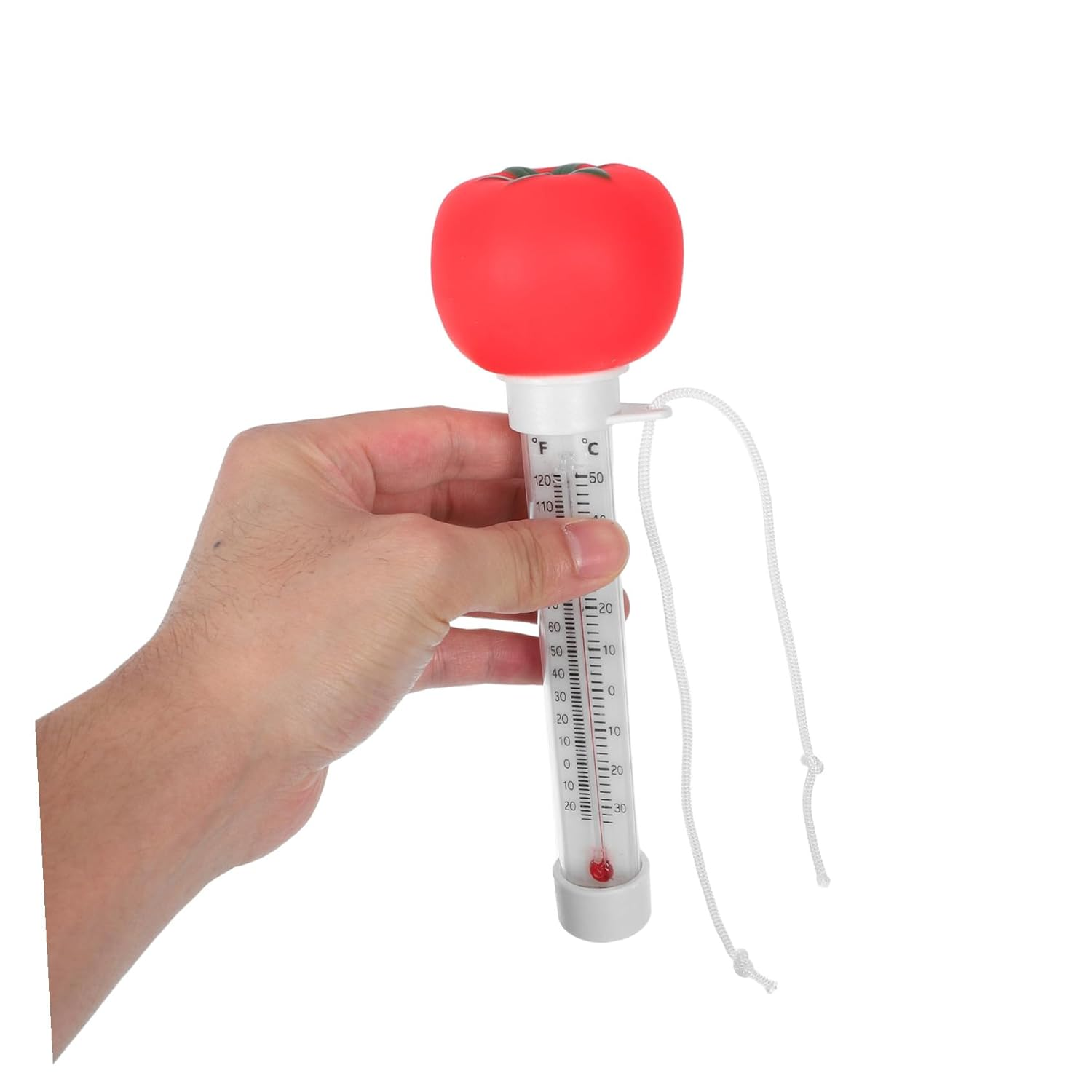 Generic Floating Water Thermometer with Design Easy-Read Large Display Tomato Shape Cartoon for Pools Spas Baths Indoor Outdoor Use image number 5