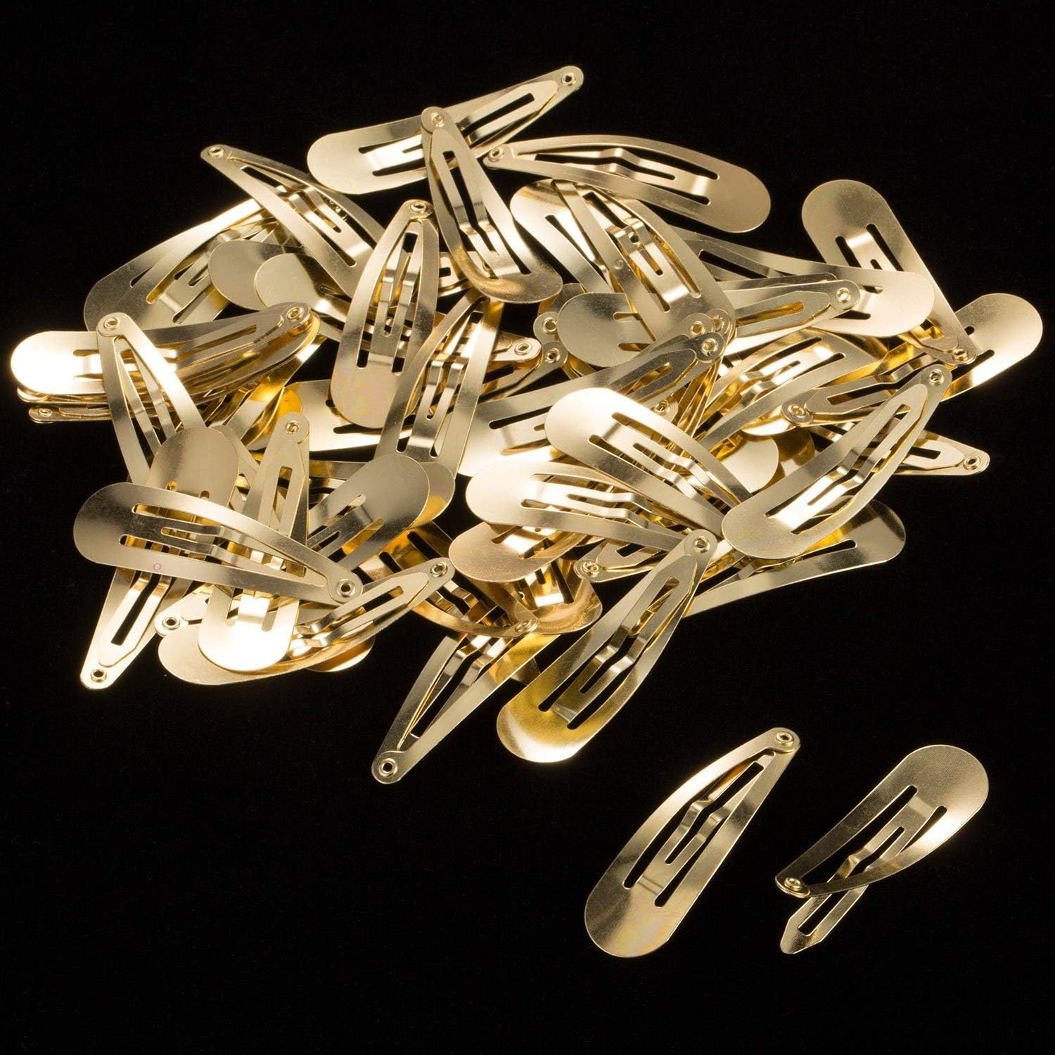 Hotop 50 Pack Snap Hair Clips Hair Barrettes for Kids, Girls and Women, 50 Mm (Gold) image number 1