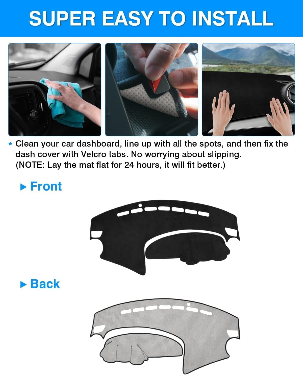 Dashboard Cover Mat for Mazda 3 BL 2009-2013 Sedan Dashboard Cover Flannel Dash Mat Sunshade Glare UV Rays Protector image number 5