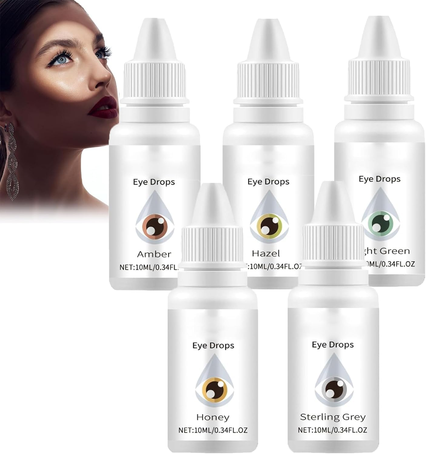 Color Eye Drops,Fancy Eye Drops Change Eye Color, Color Changing Eye Drops, Lighten & Brighten Your Eye Color, 5Pc image number 1