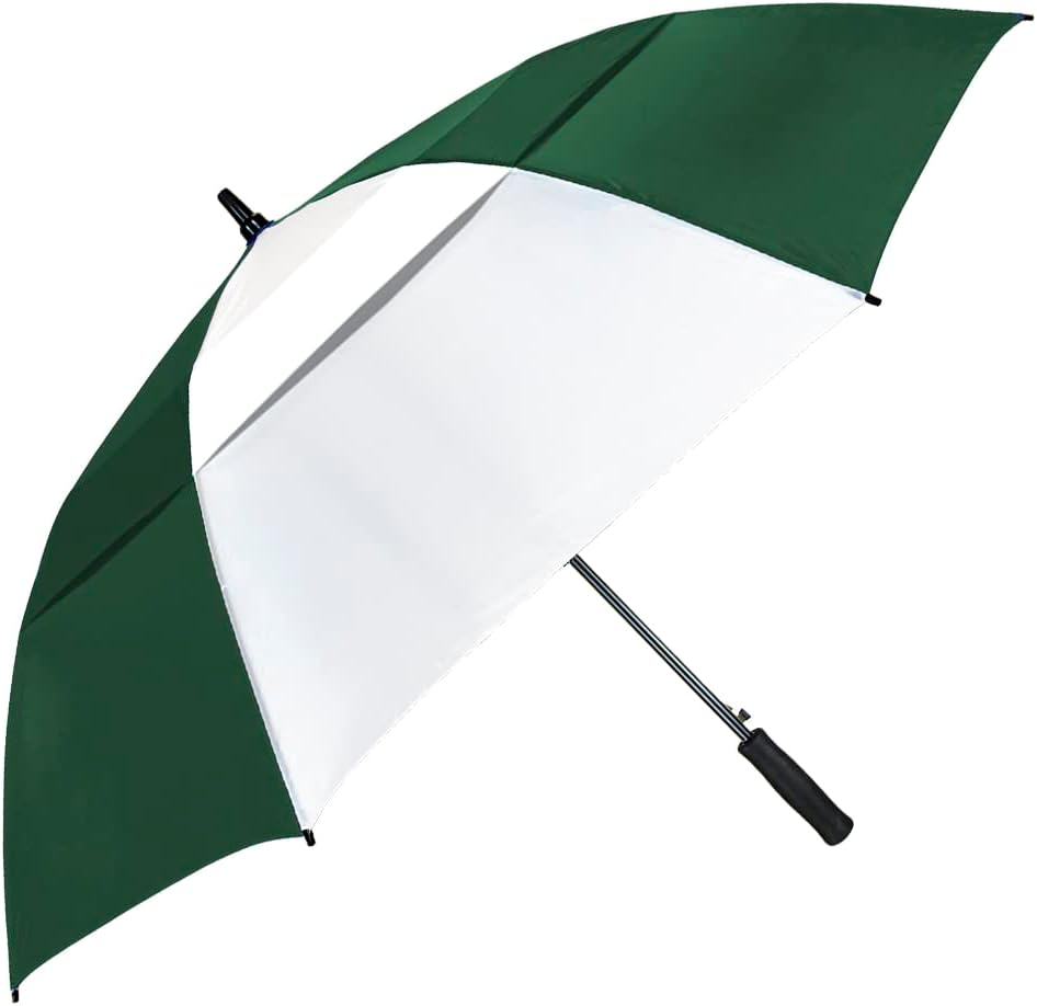 STROMBERGBRAND UMBRELLAS the Vented Club Canopy Golf Umbrella, Hunter Green/White, Modern