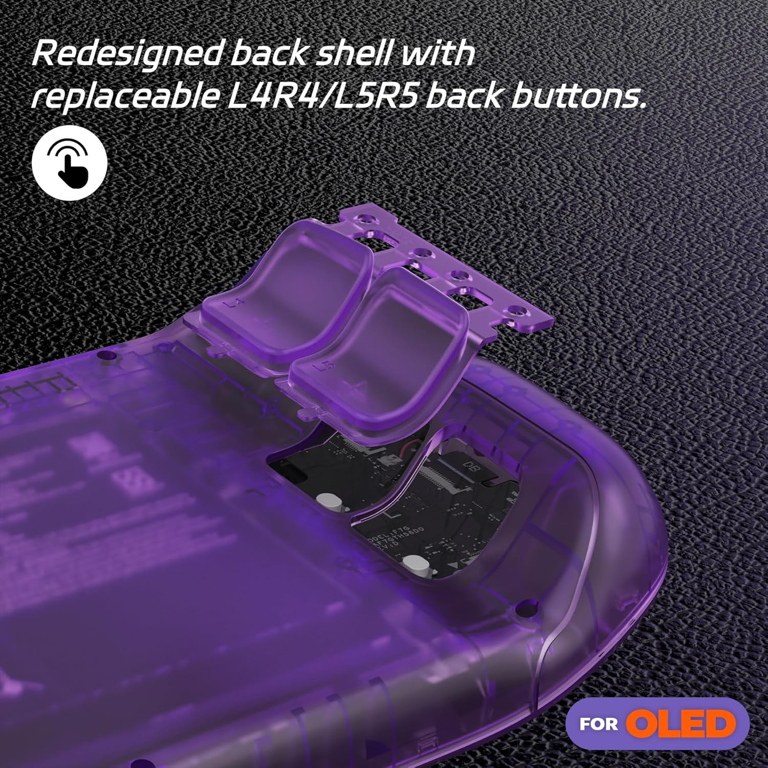 Extremerate Replacement Full Set Housing Shell with Buttons for Steam Deck OLED Handheld Console, Custom DIY Clear Atomic Purple Faceplate Back Plate Trackpad Case for Steam Deck OLED Console image number 1