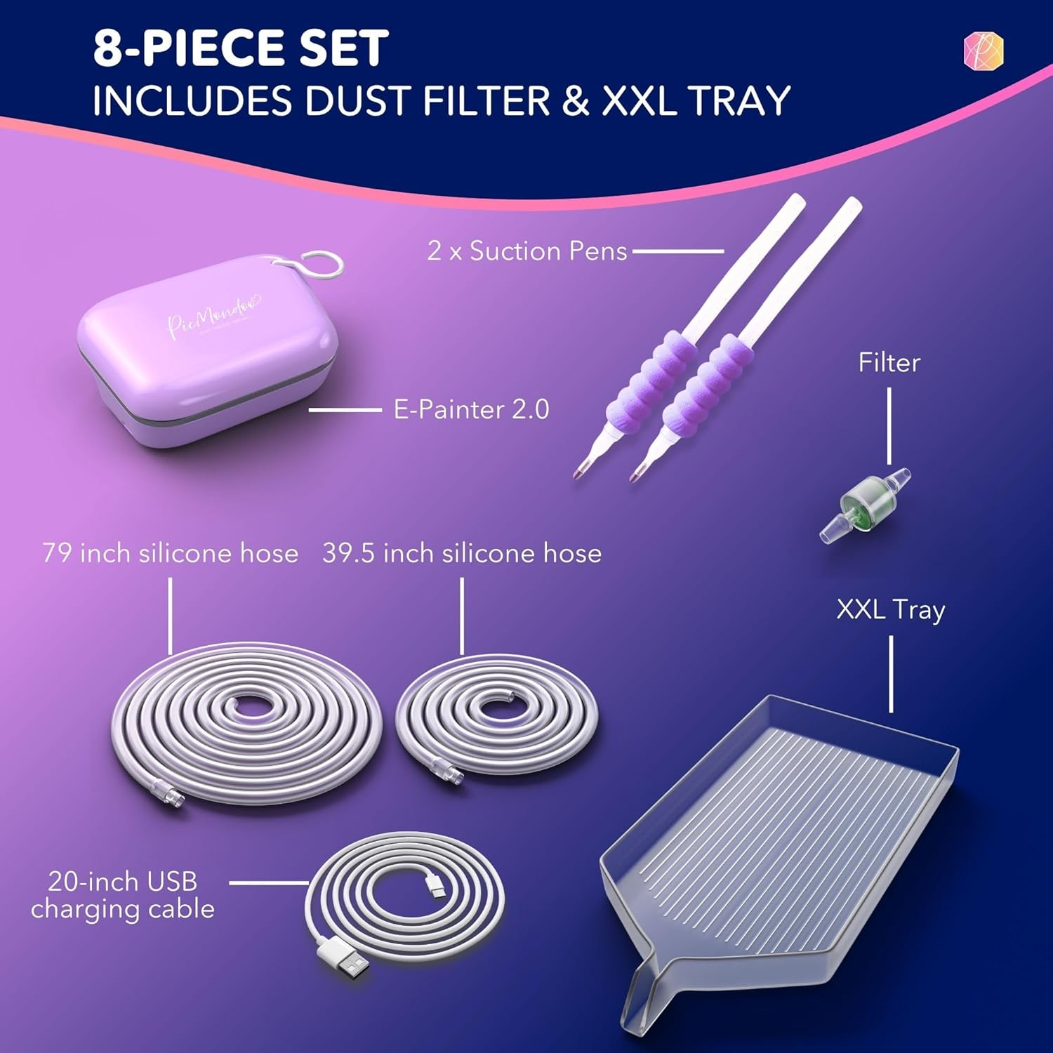 Picmondoo - Pink Wireless Diamond Painting Pen - E-Painter with Vacuum Pump - AB Stones Setting - Adults, Non-Foldable image number 5