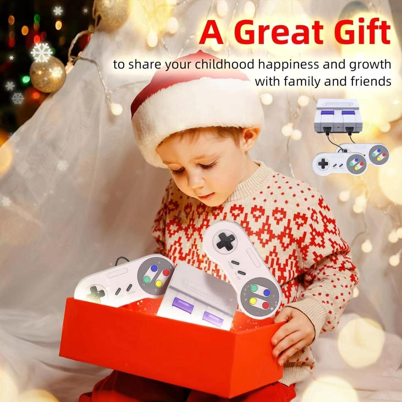 Super Retro Game Console Classic Mini HDMI System with Built in 821 Old School Video Games, Super Classic Edition System, Plug and Play image number 3