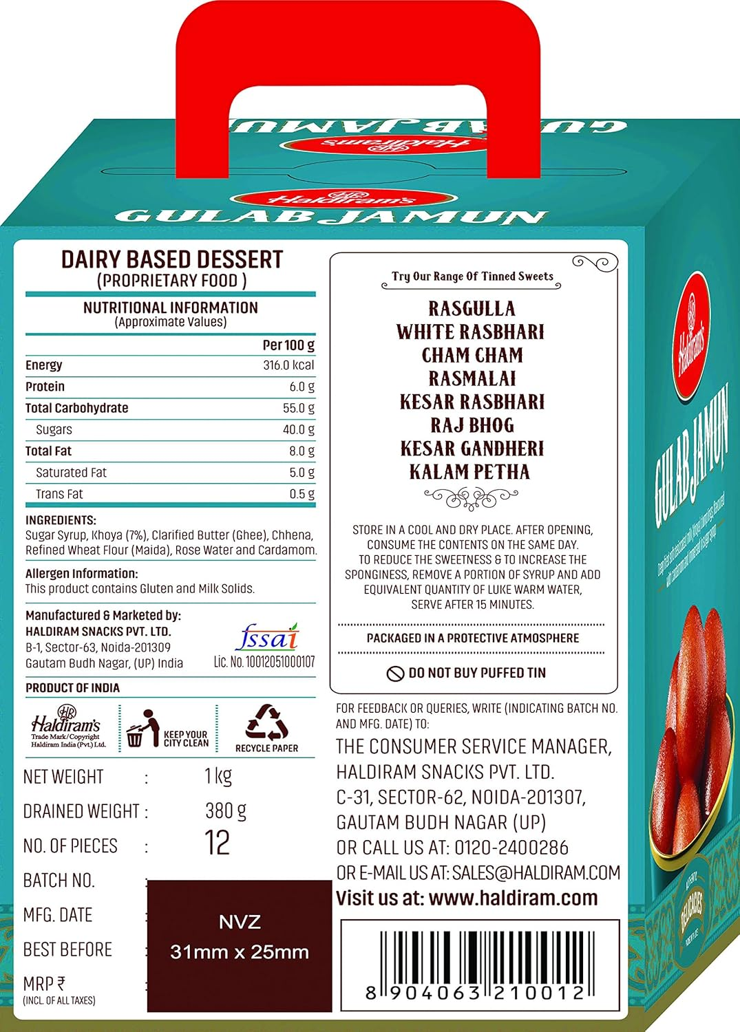 Haldiram Sweet Gulab Jamun 1 Kg image number 2