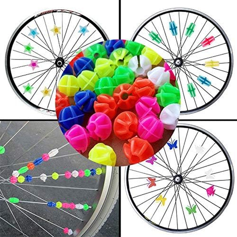 72Pcs Bike Bicycle Wheel Plastic Spoke Bead Children Kids Clip Colored Decor image number 5