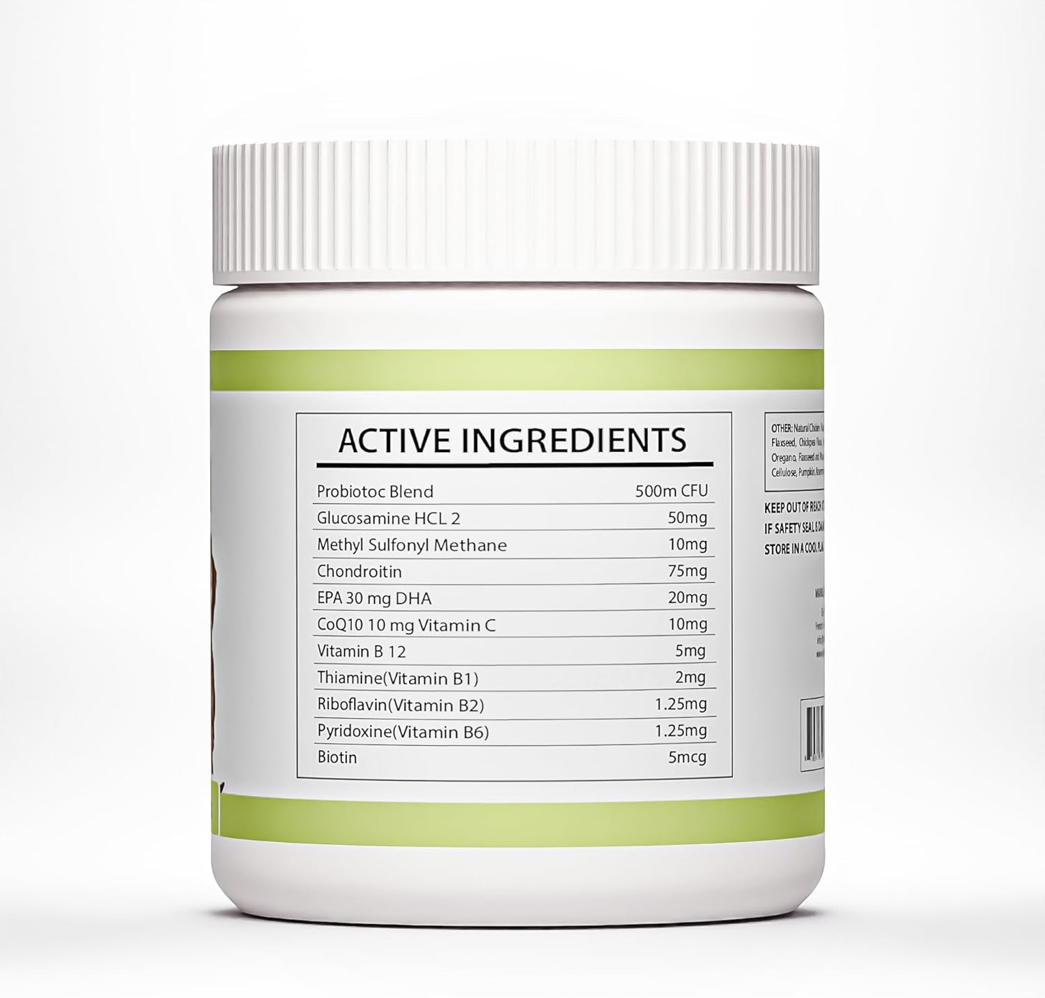 Petrition 11 in 1 Dog Multivitamin with Glucosamine Chondroitin, Probiotics, Omega Fish Oil, Dog Vitamins and Supplements for Skin & Coat Health, Joint Support and Allergy Relief - 120 Soft Chews image number 6