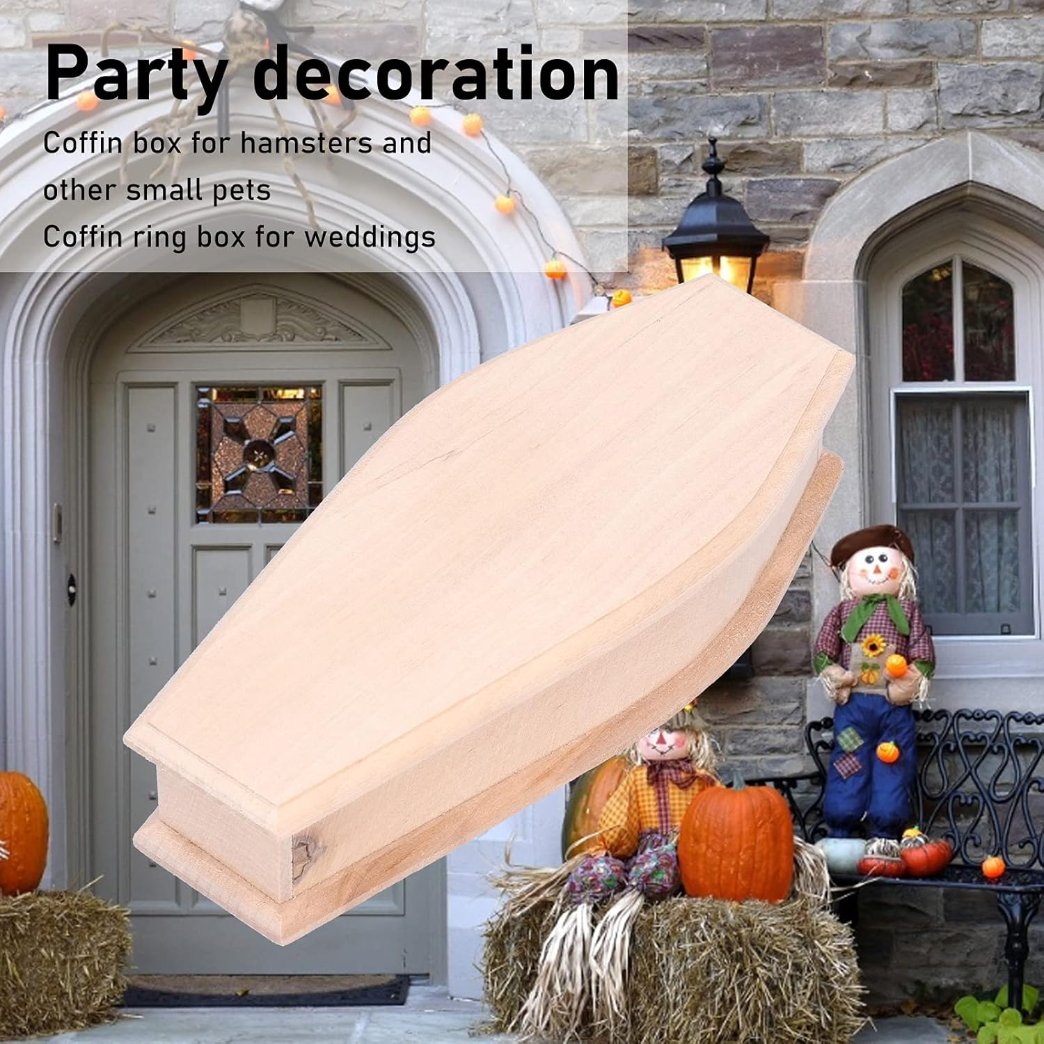 1: 12 Scale Wooden Halloween Coffin Box - 7.0 X 3.0 X 1.8In DIY Unfinished Coffins for Crafts, Party Treat Trays, and Mini Coffin Decor - Dollhouse Accessories image number 5