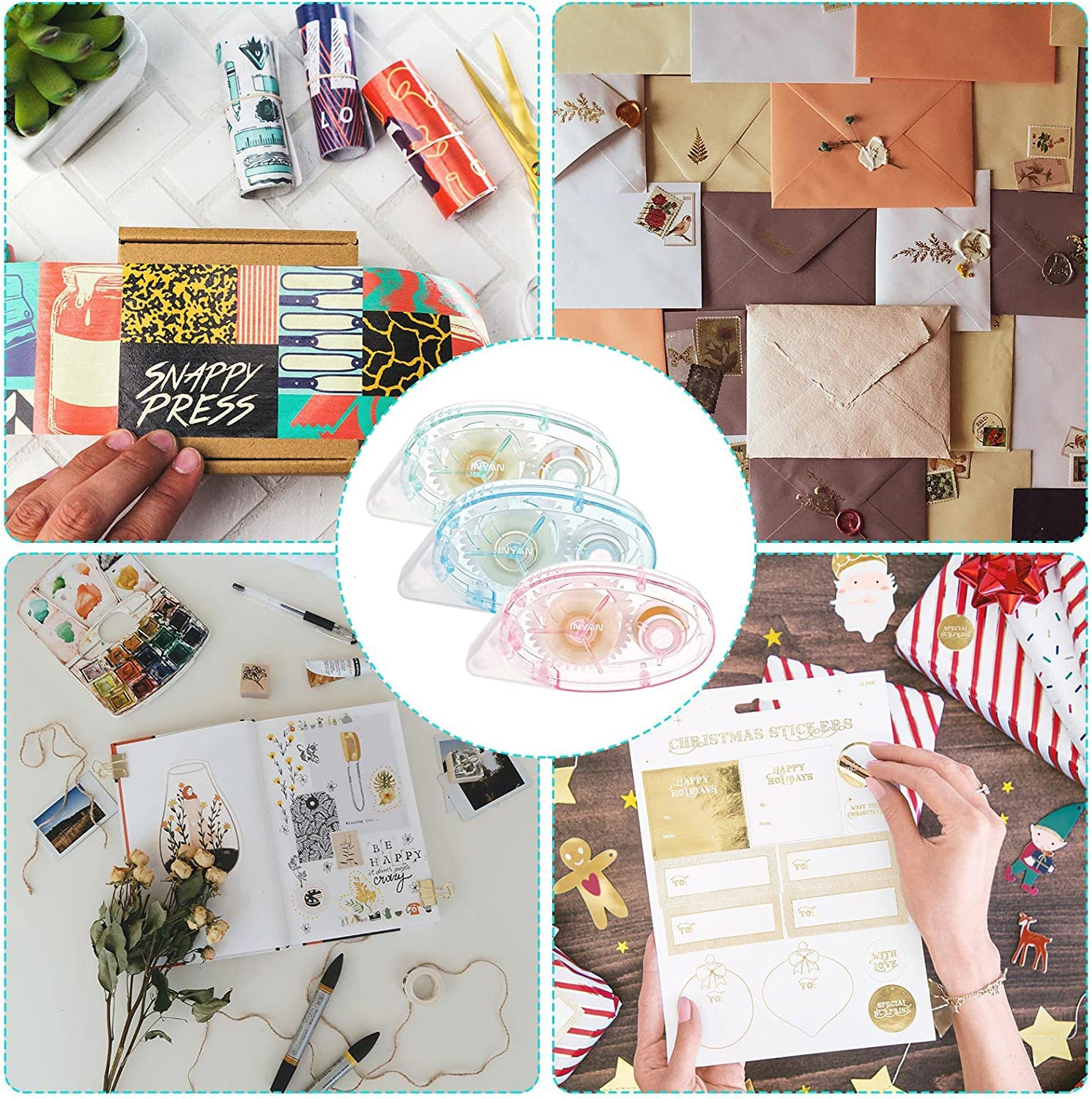 Glue Tape Roller Craft Tape Adhesive Tape, 6Pcs Craft Double Sided Adhesive Tape Scrapbook Runner Tape Roller image number 5