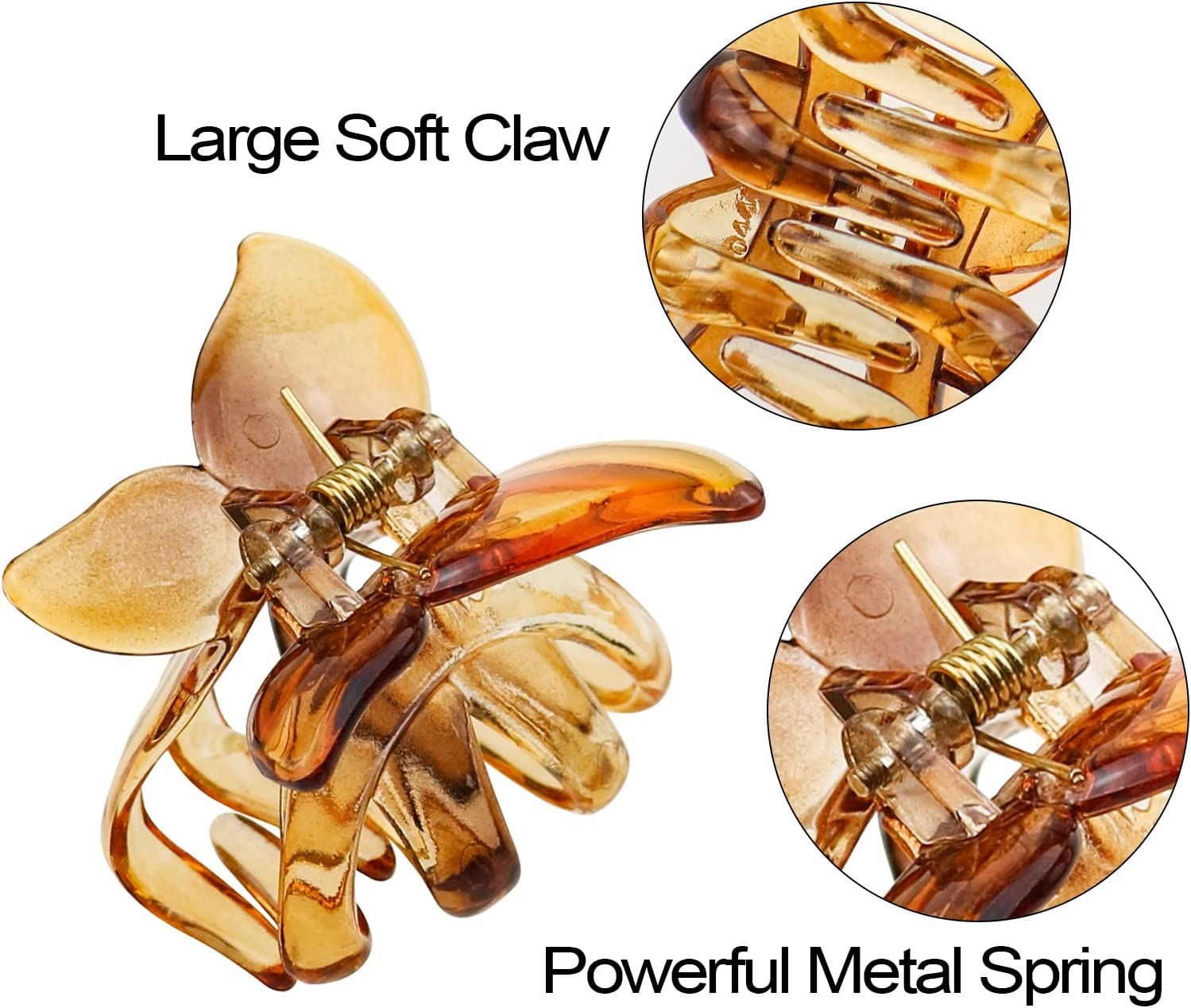 6 PACK Women'S Butterfly Hair Claw Clips Transparent Hair Claw French Acrylic Small Hair Claw Clamps Hair Jaw Clips Hair Accessories for Girls Women Thick or Thin Hair image number 4