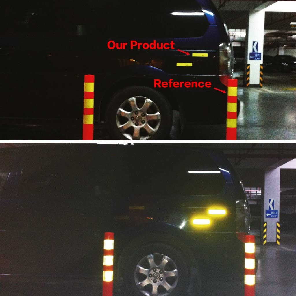 Salzmann Diamond Grade Reflective Stickers | Waterproof and Weatherproof Reflective Stickers for Cars, Motorcycles, Helmets Etc. | Made with 3M Scotchlite | 4 Stickers per Pack image number 6