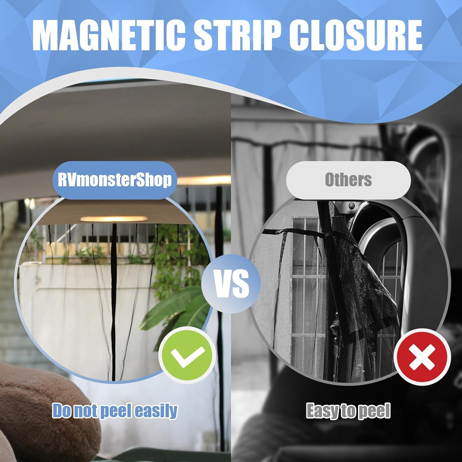 Compatible Mercedes Metris Van Insect Net Polyester Car Mosquito Net Universal Size Magnetic RV Sliding Door Mosquito Net Van Life Essentials (Small) image number 5
